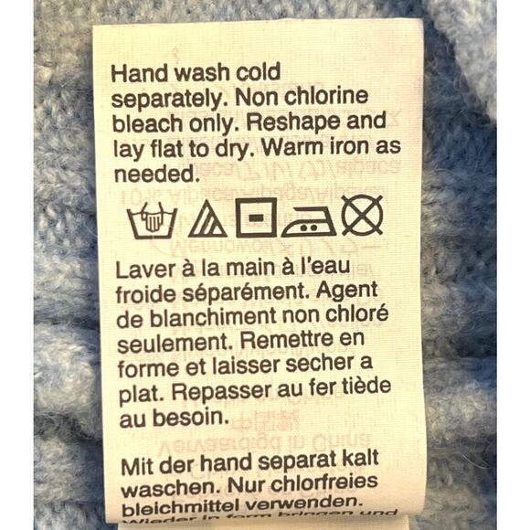 Point Sur Sweater Womens Small Blue Wool Blend High Neck Raglan Sleeve Pullover - Picture 7 of 7